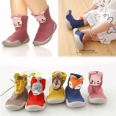£4.74 • Buy Baby Toddler Anti-slip Slippers Socks Girl Boys Kids Cotton Shoes Warm Winter UK
