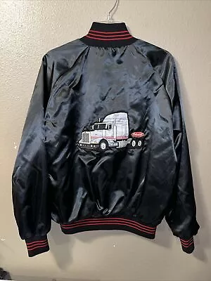 Vintage Peterbilt USA Embroidered Truck Patch Nylon Varsity Jacket M • $29.95