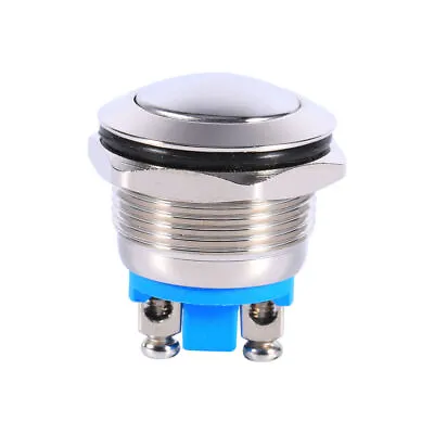 Silver 12V Waterproof Metal Circle Temporary Push Button Momentary Horn Switch • $6.95
