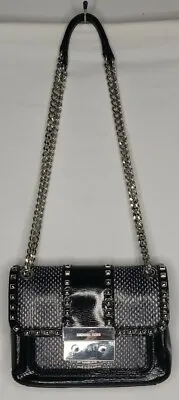 Pre-Owned Michael Kors Small Sloan Studded Chain Shoulder Bag Black W/ Snakeskin • $49.95