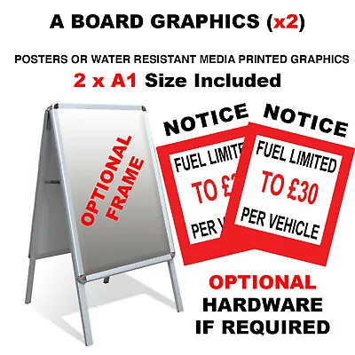 A Board A1 Replacement Graphics Posters Notices Pavement Signs Optional Hardware • £115.99