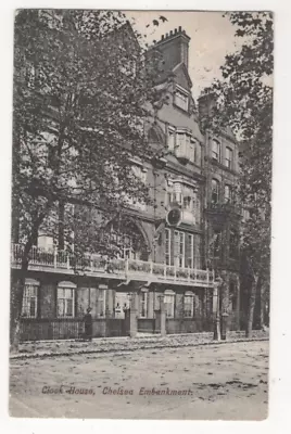London Chelsea Embankment  Clock House Charles Martin Posted 1906 Postcard • £4