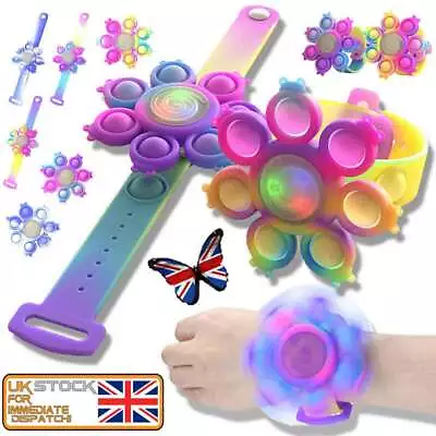 Luminous Hand Spinner Bubble Bracelet Popit Fidget Toys ADHD Stress Relief GifRW • £6.29