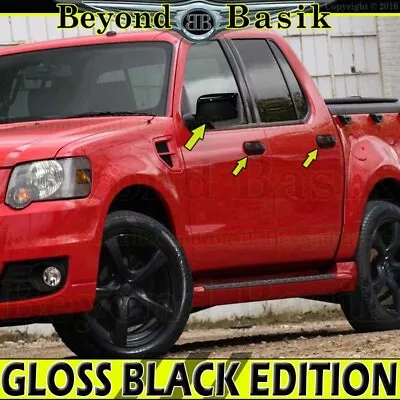 $50.97 • Buy 2006-2010 FORD EXPLORER 07-10 SPORT TRAC Door Handle COVERS+Mirrors GLOSSY BLACK