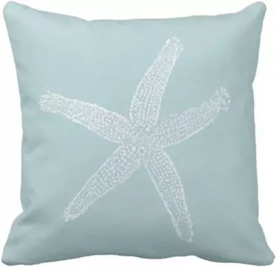 Emvency Throw Pillow Cover Green Star Vintage Starfish Pastel Seafoam Blue Fi... • $14.01