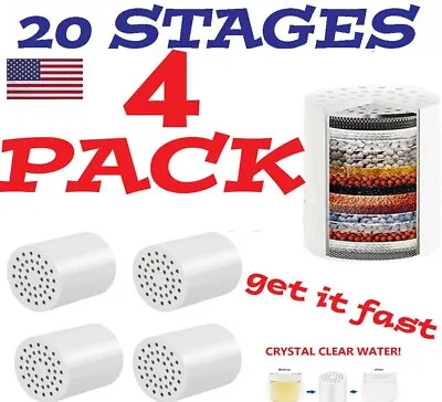 4 Pack 20 Stage Shower Filter Replacement CartridgeShower Filter For Hard Water • $21.99