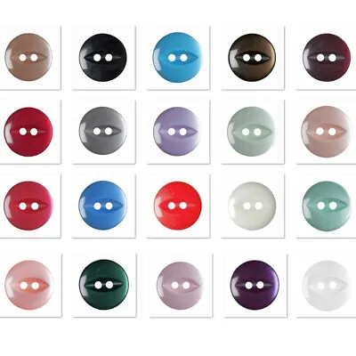£1.09 • Buy Fish Eye Button 18L 11mm 2 Hole Buttons Polyester UK Stockist