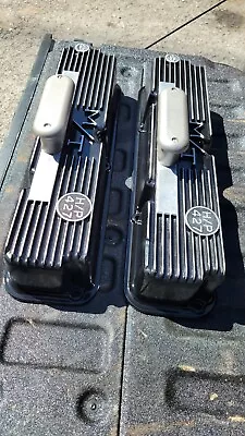 $175 • Buy M/T Mickey Thompson Ford FE 427 428 Aluminum Finned Valve Covers Pair 3293800