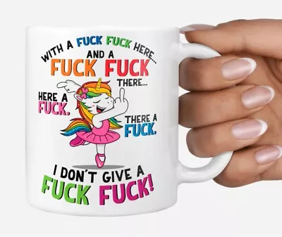 Ceramic 11oz Coffee Mug Unicorn I Don’t Give A Funny Swear Rude Profanity Cup • $24.95