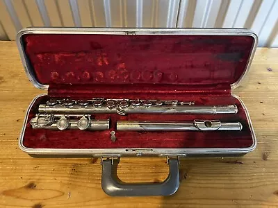 Vintage 1960s Bundy Selmer Flute￼ Elkhart Indiana USA With Original Case • $34