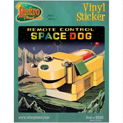 Space Dog Vinyl Sticker Vintage Style Tin Toy Bumper Laptop Decal 4.4 X 4.4 • $4.95