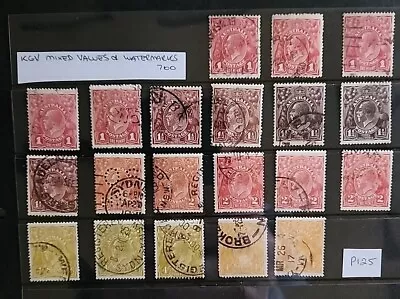 KGV Heads Various Watermarks Very Fine Used Stamps P125 • $9