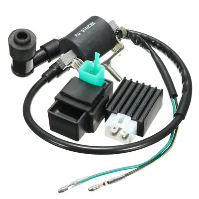 Motorcycle Ignition Coil Spark Plug CDI Box Rectifier Kit For 110cc 125cc 140cc • $20.60