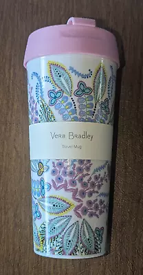 Vera Bradley Travel Mug  Batik Paisley  Screw On Lid 16 Oz BPA-Free NEW W/ Tag • $11