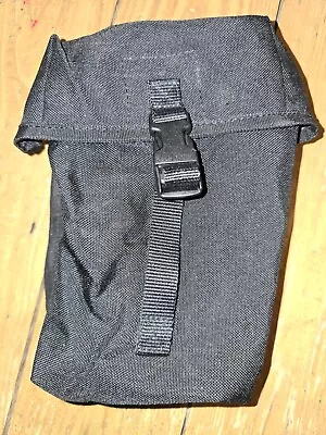 Dutch Army Large Utility Pouch - BLACK - Grade 1 - Molle - 380gr/m - Genuine • £12.99