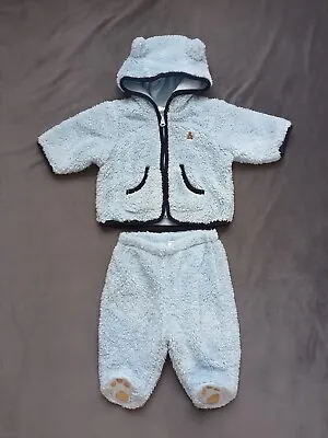 £8.50 • Buy BABY GAP Baby Boy 0-3 Months Warm Blue Bear Outfit Set