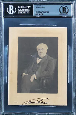 Thomas Edison Authentic Signed 4.65x6 Cabinet Photo Auto Graded 10! BAS Slabbed • $7999.99