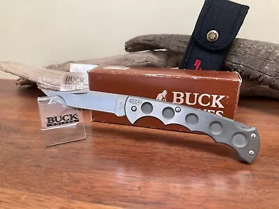 BUCK KNIFE 560 - Vintage (1993) Gray Titanium With Sheath Box & Papers **NIB** • $239.37