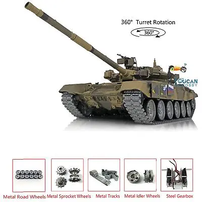 US Stock Heng Long 1/16 7.0 Customized Infrared Battle T90 RC Military Tank 3938 • $271.92