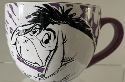 DISNEY STORE~  Eeyore Purple Decorated Large Ceramic Coffee/ Soup Mug • £7.50