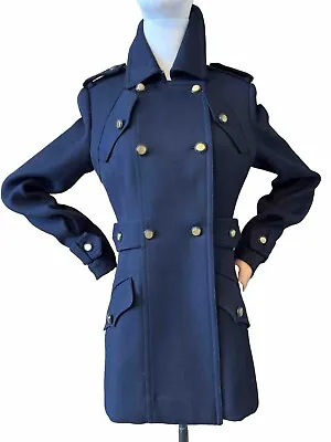 Ted Baker Dark Blue/Navy Military Style Jacket Size 1 Good Condition • £95