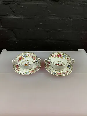 2 X Royal Grafton Malvern Soup Coupes Bowls And Stands / Saucers Set Smooth • £24.99