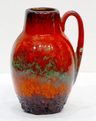 Vintage WEST GERMAN POTTERY Retro Vase MID-CENTURY MODERN Fat Lava By SCHEURICH • $59.95