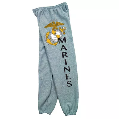 Marine Corps Eagle Globe And Anchor Gray Sweatpants - USMC Sweats - New • $49.95