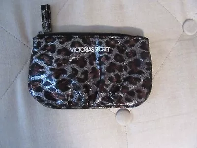 Victoria's Secret Coin Purse Leopard Print Silver Black Brown NEW Zip Top NWOT • $4.99