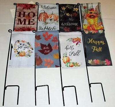FALL MINI GARDEN FLAG AND STAKE Assortment [Your Choice] • $11.69
