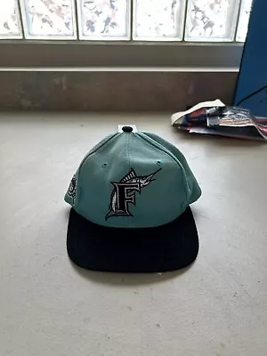 Vintage 90s Flordia Marlins American Needle Blockhead SnapBack Hat • $43.33