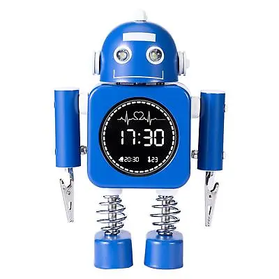 Laser Kids Digital Robot Alarm Clock Blue - Time Date And Temperature • $65