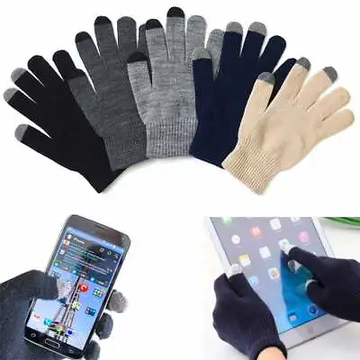 2 Pair Touch Sensitive Gloves Screen Smartphone Texting Winter Knit Warm Mitts • $7.34