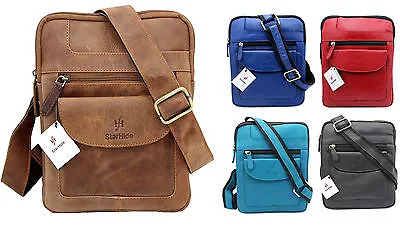 Starhide Genuine Leather Cross Body Travel Messenger Ipad Tablet Kindle Bag 505 • £59.99