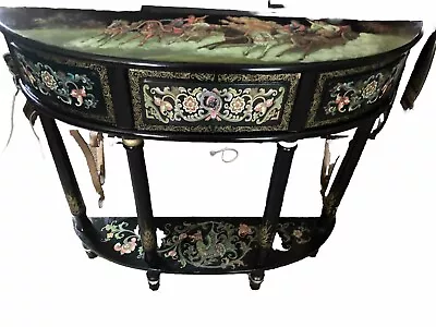 Vintage Italian Furniture 31  Classic Design Hall Table Black Chariot Dragon • $295