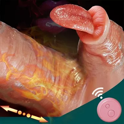 $39.99 • Buy Licking Vibrator Heating Thrusting Rotating Suction Cup Dildo Sex Toy For Women