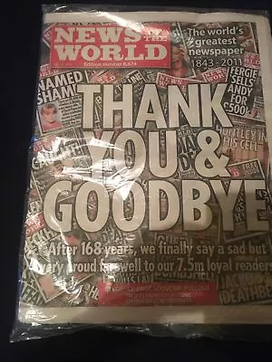 News Of The World Final Edition Newspaper Sealed Edition No 8674 10/7/2011 • £10