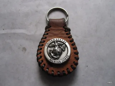 Handmade Leather US Marine Corps Key Chain • $150