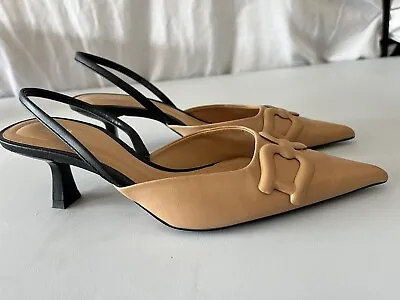 ZARA Kitten Heel Pointed Toe Woman’s Shoe Size 37 US Size 6.5 • $40