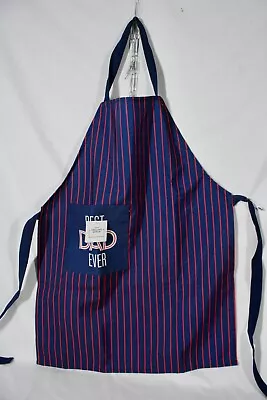 Best Dad Ever Navy & Red Striped Bib Grilling Cooking Apron New With Tags • $12.99