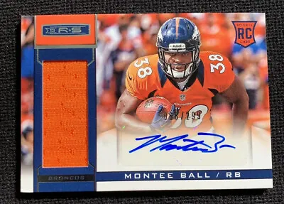 2013 Panini Rookies & Stars Montee Ball Broncos LE SIGNED Jersey Patch Card /299 • $9.75