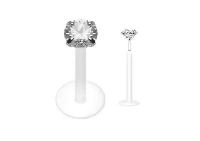 £3.50 • Buy Bioflex Labret 1.6mm (14g) - 3mm Or 4mm Crystal - Length: 6mm 8mm 10mm Or 12mm