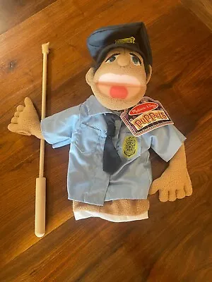 NWT Melissa & Doug Hand Puppet Police Officer  Cy  W/ Wooden Gesture Stick • $19.90