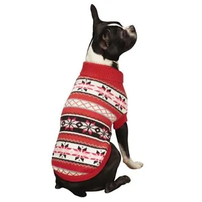 New Nordic Design Dog Sweater Chalet Pink White Snowflake Zack & Zoey Large • $6.99