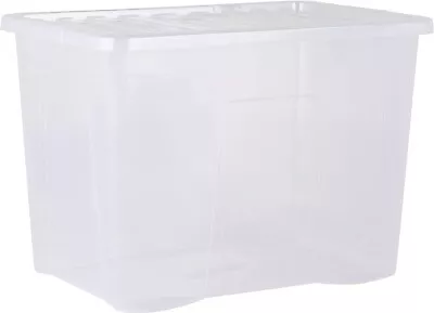 HOKIGO 80 Litre Storage Box Clear Home Storage Boxes With Lids  (5 Pack) • £44.99