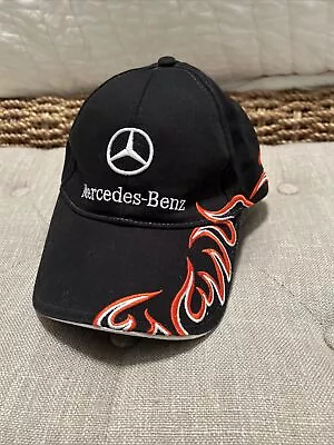 NEW Mercedes Benz Baseball Hat Cap Black Red Flames Adjustable 100% Cotton • $34.99