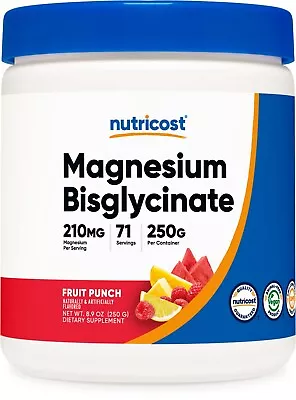 Nutricost Magnesium Bisglycinate Powder (Fruit Punch 250 Grams) • $21.98