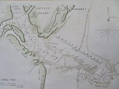 Sapello Island Georgia Coast Pelican Shoals 1833 Hooker Engraved Survey Map • $88.20