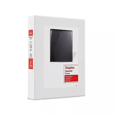 Staples 1  Standard 5-1/2  X 8-1/2  Mini View Binder With Round Rings White • $9.59
