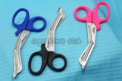 3 Paramedic Utility Bandage Trauma Emt Ems Shears Scissors 5.5 -blue-blk-pink • $8.45